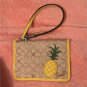 COACH Signature Mini Skinny ID Case (Pineapple) | Mini Wallet